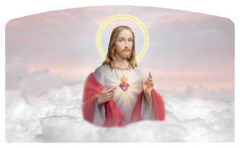 DACRO-109-PK Sacred Heart Clouds Pink